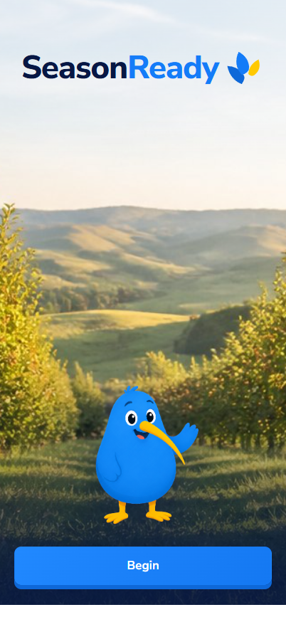 Welcome screen