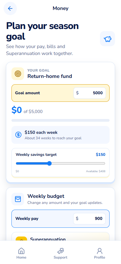 Info: Money screen